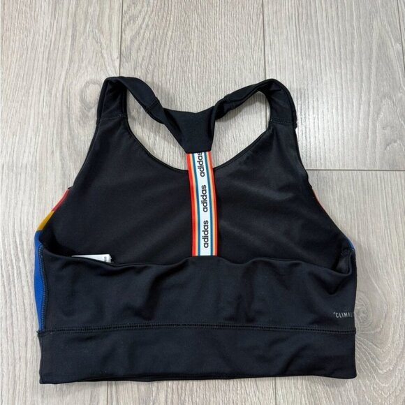 Adidas x Farm Rio Black Stripe Multi Sports Bra Crop Top - Picture 7 of 15